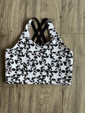 Beach Riot Black and White Star Crop Tank Top